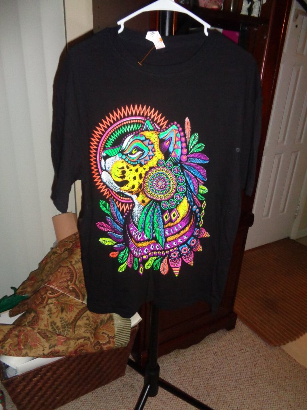 Ornate Mandala Southwest Jaguar Leopard Hyena ? Unisex Graphic T Shirt Large